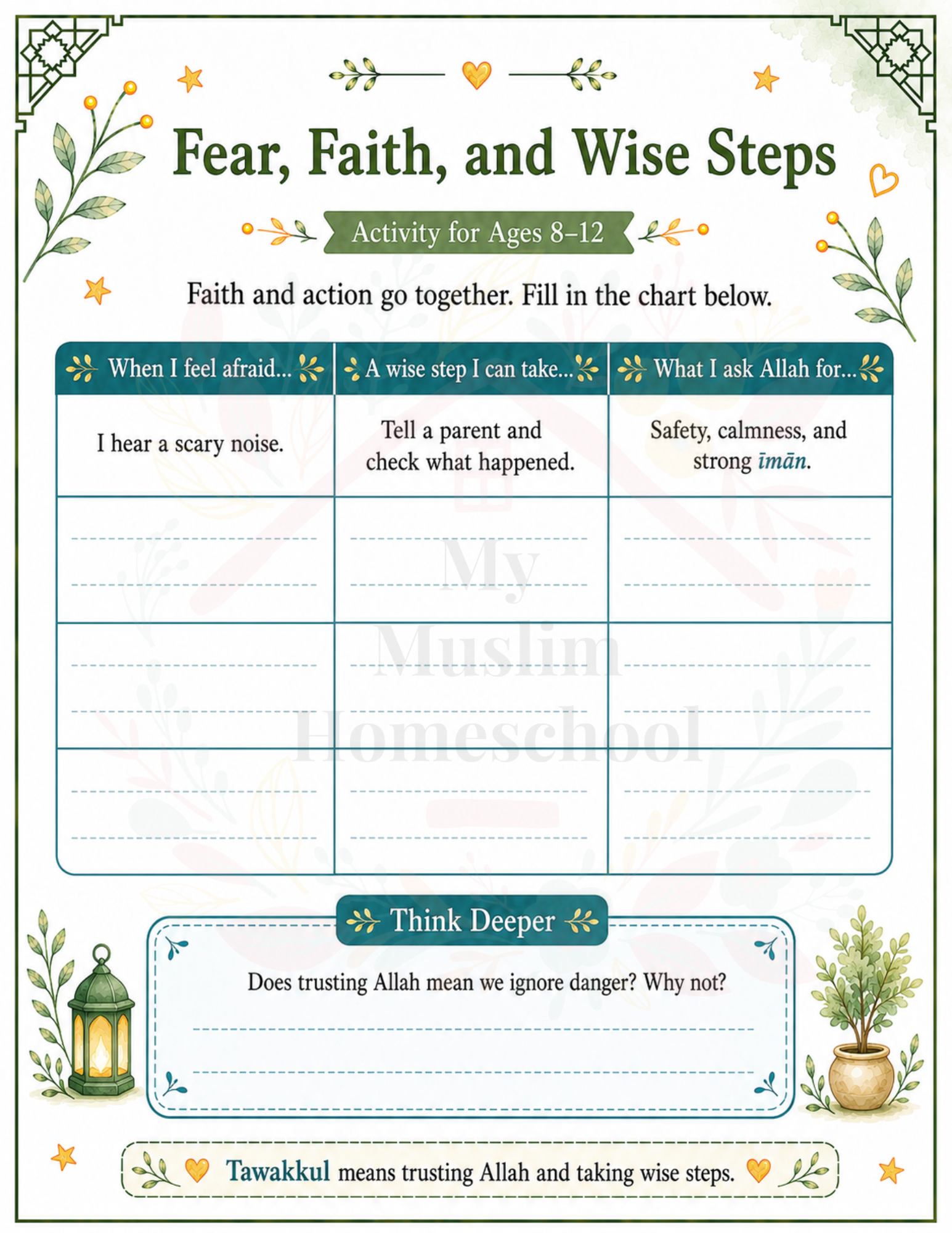 Al-Mu’min wise steps worksheet preview