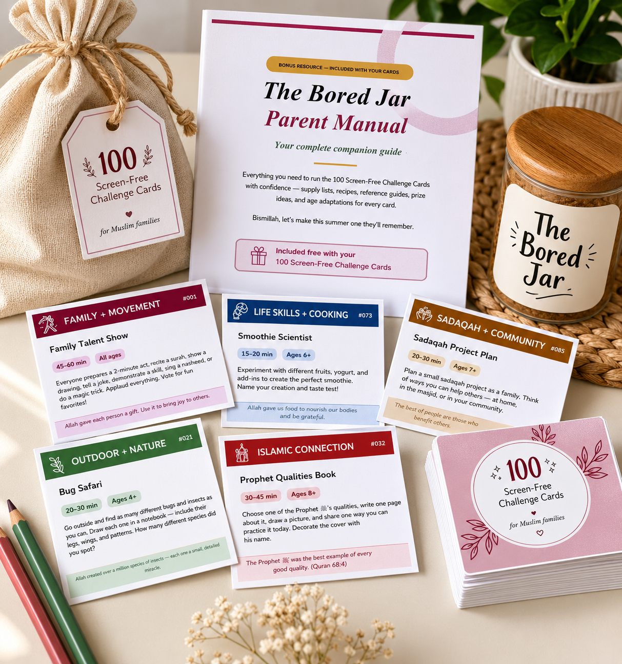 Screen-Free Challenge Cards printable resource